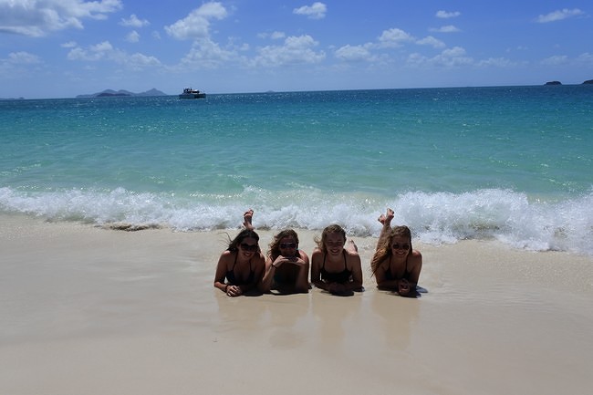 enjoying the beach