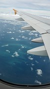 uitzicht vanuit vliegtuig Great Barrier reef!