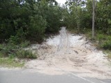 Zandweg voor de camping