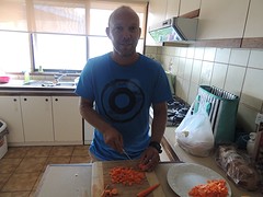 Wortelen snijden voor spaghetti...