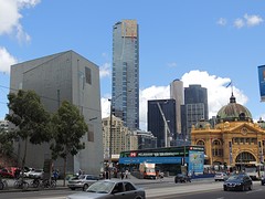 Federation square - Eureka building - Flinders street station