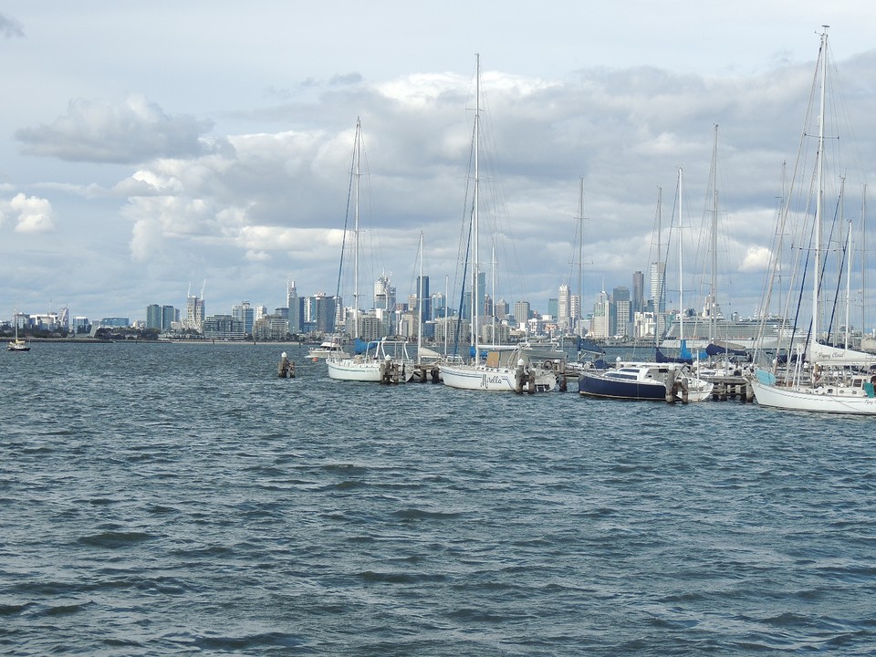 Zicht op Melbourne CBD