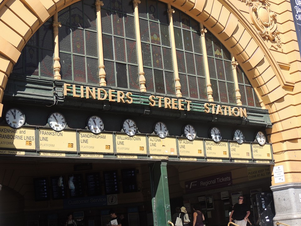 under the clocks @ Flinders Street Station