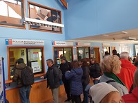 In rij voor controle...