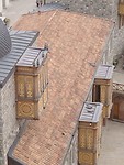 Typische architectuur uit Georgië, het hangende balkon
