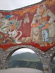 Uitzichtpunt met traditionele Georgische beschilderingen