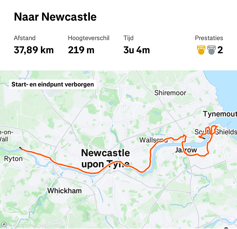 STRAVA-Route laatste dag