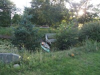 Vijver met bootje camping Fjordviking