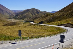 De laatste paar km van Lindis Pass waren pittig