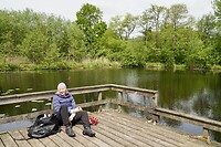 Op de vissteiger in de Baggerputten van het Voedselpark