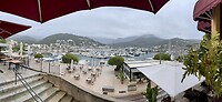 Panoramashotje over de prachtig beschutte baai van Puerto de Sóller