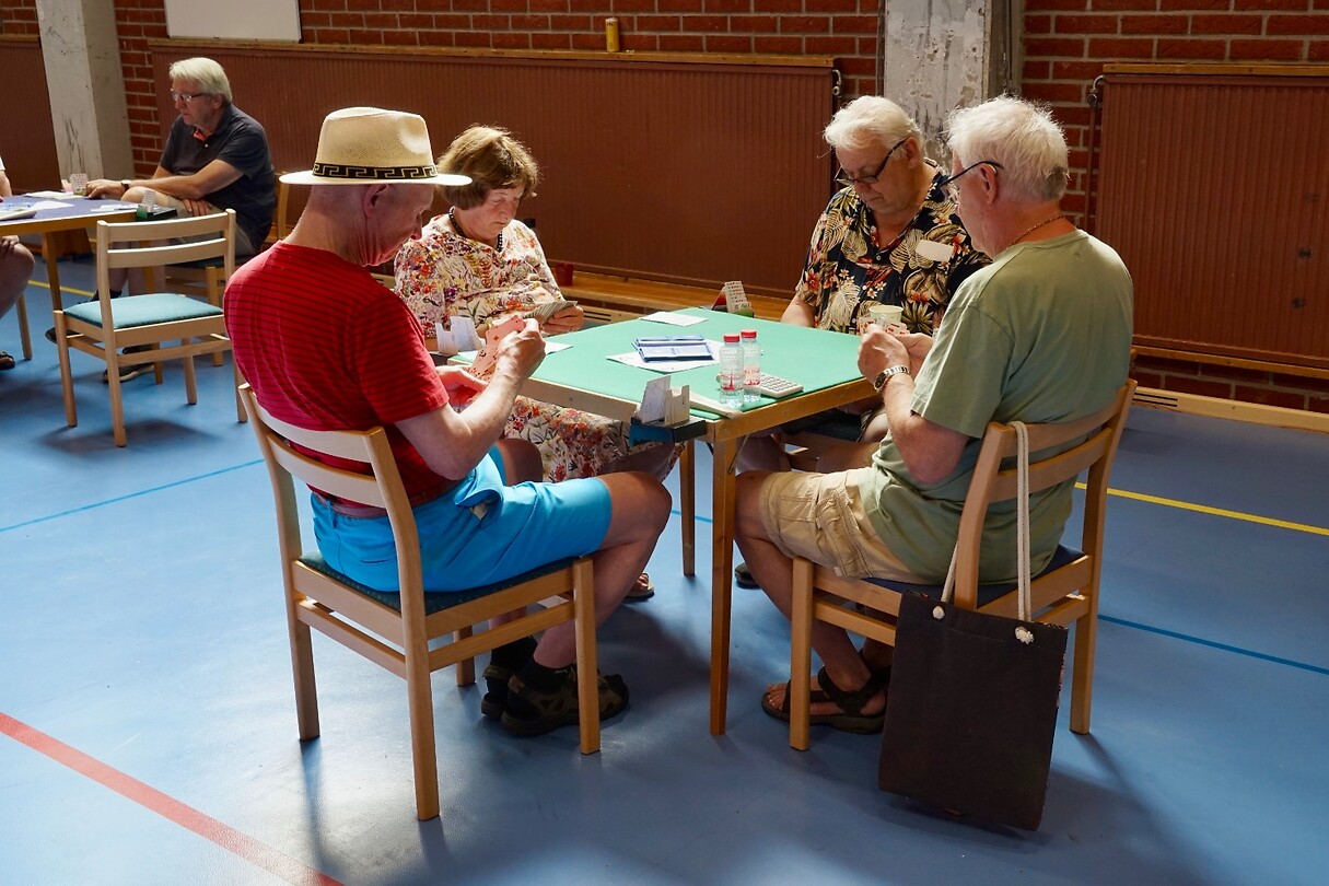 Östen (links) en Dan halen op dit spel een goede score, omdat de oppies groot slem misten