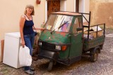 Marja bij zo'n prachtige pick-up scooter
