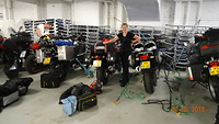 De motoren staan vast