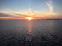 zonsopgang ‘s morgens om half 5 vanuit de boothut