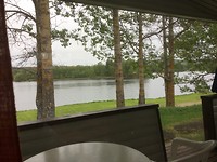 Uitzicht vanuit ons huisje