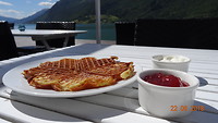 Koffie met een lekkere wafel