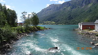 Zicht op het Lustrafjord