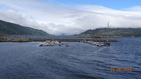 Het pontje verlaat Huglo