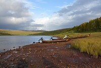 Grensrivier tussen Finland en Noorwegen