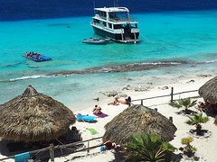 de Mermaid en het strand op Klein Curaçao