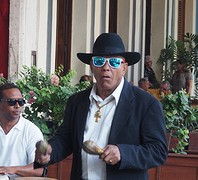 Heerlijke Cubaanse muziek op het terras van hotel Inglaterra