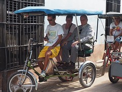 Bicitaxi: de chauffeur wilde graag met ons op de foto