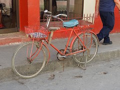 Mooie fiets met karakteristiek kinderzitje