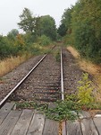 Rails bij spoorweghuisje
