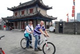 tandem op de stadsmuur van Xi'an