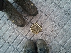De mooie markering in Gijon.