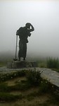 het beeld van Alte San Roque in de mist