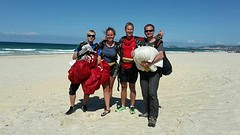 Op het strand na de sprong