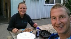 Pannenkoeken eten bij de pancake rocks