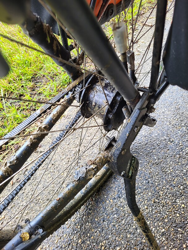 Fiets na modderval