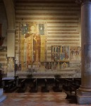 Een enorme fresco van de heilige Christophorus
