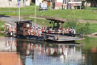 Het veer over de Weser, voortstuwing: de stromende rivier zelf!