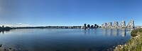Panorama van het fjord bij Vejle. Bouwen is een Deens talent.