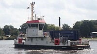 Hier keert de pont de truck.