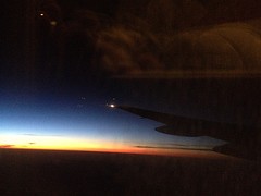 Zonsopgang van in de vlieger