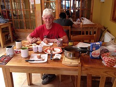 Ontbijt dag 1 Hostel Corvatsch