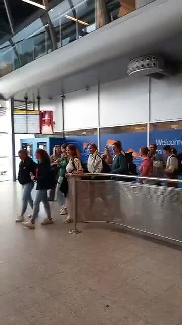 Aankomst op het vliegveld
