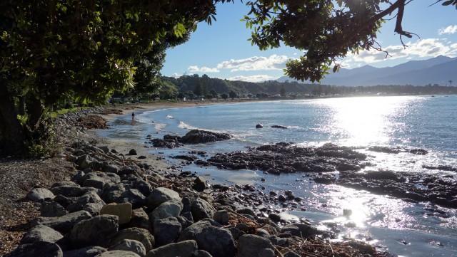 Uitzicht vanuit ons hostel @ Kaikoura