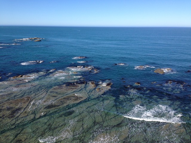 Kustlijn Kaikoura Peninsula, nog net zeebodem!