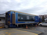 De Surgery/Scopy truck, 1x in de maand bij ons, rijdt heel rural NZ af! Volledige operatiekamer!