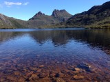 Cradle Mountain over Dove lake. Uiteraard een zwemmetje gemaakt!