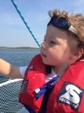 Olivier op de boot, onze matroos