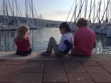 Visjes kijken in haven Sukosan