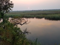 uitzicht wetlands vanuit lodge