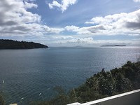 Zicht op Foveaux Strait vanuit Oban